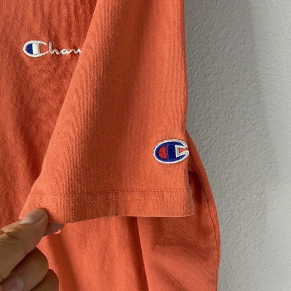 Champion | Men’s Short Sleeve Orange Crew Neck Embroidered Logo Sports Size XL - Picture 3 of 8